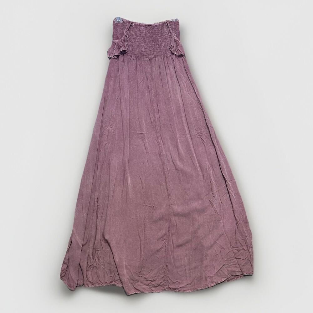 Raviya Off The Shoulder Maxi Dress Womens Size S Pink Mauve Mineral Wash Smocked - Picture 8 of 9